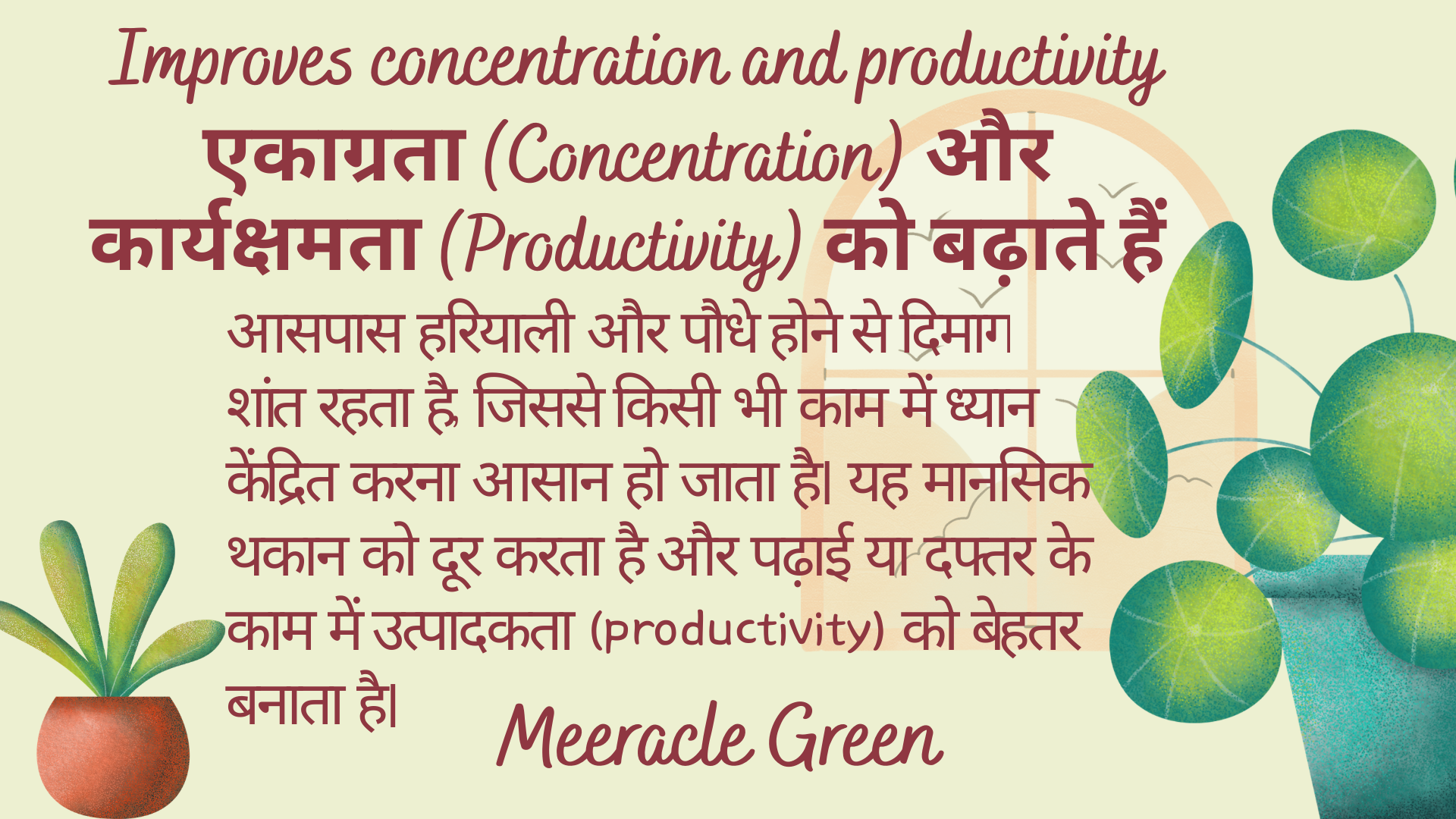 एकाग्रता (Concentration) और कार्यक्षमता (Productivity) को बढ़ाते हैं