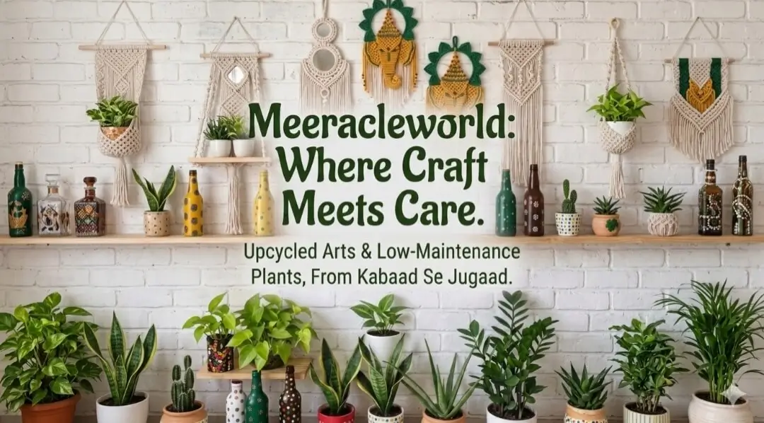Meeracleworld Upcycled Arts and Low Maintenance Plants Kabaad Se Jugaad Home page image