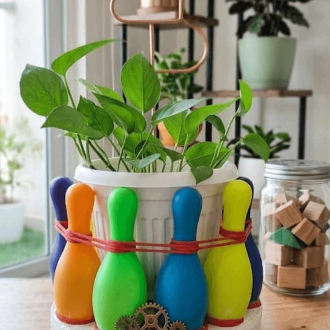 DIY planter made from old toys creative upcycling