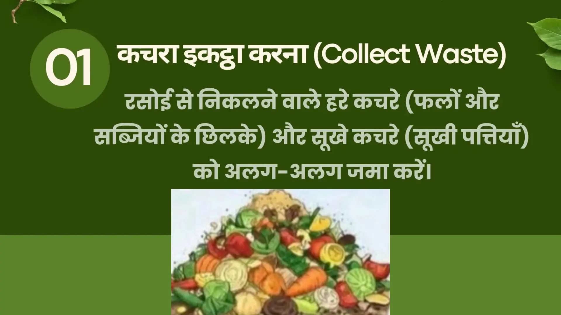 Kachra ikhatta karna - Kitchen aur dry waste alag jama karna.